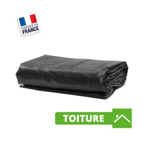 Bâche Toiture 6x4 m Noir Anti-Feu Ignifugée M2 680 g/m² pour Charpentier et Couvreur - Bâche Toiture pour Charpentier et Couv...