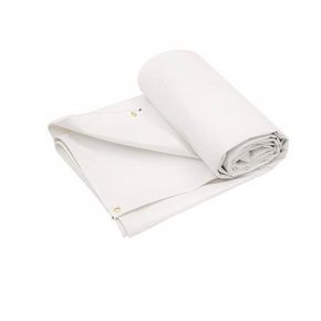 Bâche Toiture 12x8 m Blanc Anti-Feu Ignifugée M2 680 g/m² pour Charpentier et Couvreur - Bâche Toiture pour Charpentier et Co...