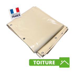 Bâche Toiture 3x3 m Ivoire 640 g/m² pour Charpentier et Couvreur - Bâche Toiture pour Charpentier et Couvreur